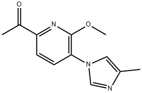 Ethanone, 1-[6-methoxy-5-(4-methyl-1H-imidazol-1-yl)-2-pyridinyl]- 结构式