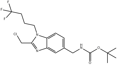 Carbamic acid, N-[[2-(chloromethyl)-1-(4,4,4-trifluorobutyl)-1H-benzimidazol-5-yl]methyl]-, 1,1-dimethylethyl ester 结构式