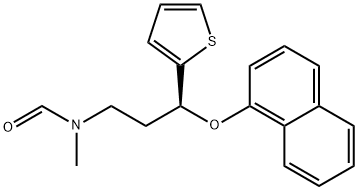 (S)-N-Methyl-N-(3-(naphthalen-1-yloxy)-3-(thiophen-2-yl)propyl)formamide/N-formyl-(S)-Duloxetine 结构式