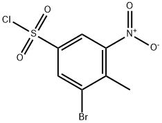 3-溴-4-甲基-5-硝基苯-1-磺酰氯 结构式