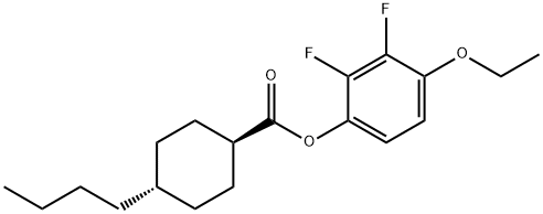 Cyclohexanecarboxylic acid, 4-butyl-, 4-ethoxy-2,3-difluorophenyl ester, trans- 结构式