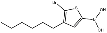 4-己基-5-溴-2-噻吩硼酸 结构式