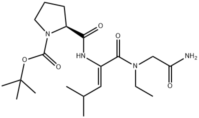 tert-butyloxycarbonyl-prolyl-dehydroleucyl-glycyl-ethylamide 结构式