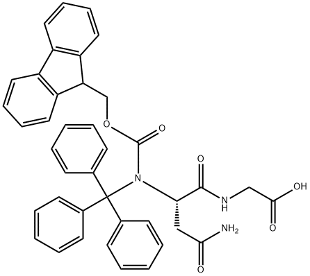 (S)-2-(2-((((9H-芴-9-基)甲氧基)羰基)氨基)-4-氧代-4-(三苯甲基氨基)丁酰胺基)乙酸 结构式