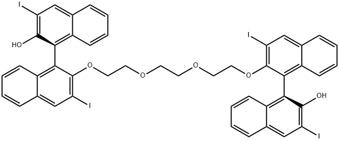 (1S,1''S)-2',2''-[1,2-乙二基双(氧基-2,1-乙二基氧基)]双[3,3'-二碘[1,1'-联萘]-丙-2-醇] 结构式