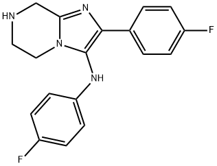 N,2-Bis(4-fluorophenyl)-5,6,7,8-tetrahydroimidazo[1,2-a]pyrazin-3-amine 结构式