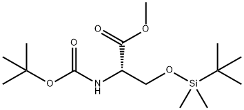 L-Serine, N-[(1,1-dimethylethoxy)carbonyl]-O-[(1,1-dimethylethyl)dimethylsilyl]-, methyl ester 结构式