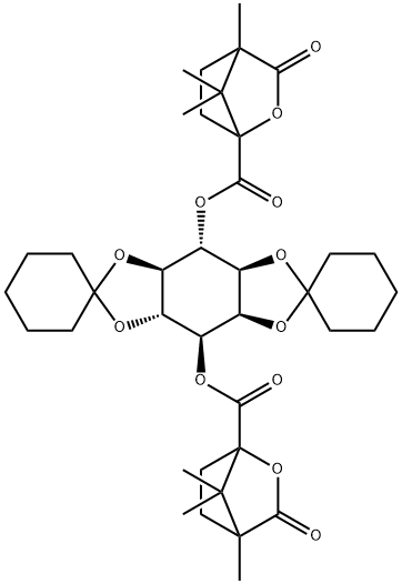 1,2:4,5-di-O-Cyclohexylidene-D-Myo-Inositol 3,6-Bis(4,7,7-triMethyl-3-oxo-2-oxabicyclo[2.2.1]heptane-1-carboxylate) 结构式