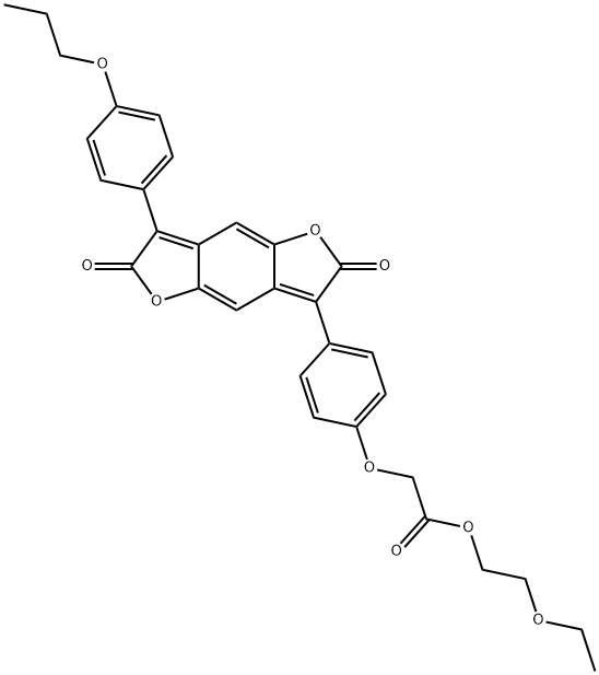 Acetic acid, 4-2,6-dihydro-2,6-dioxo-7-(4-propoxyphenyl)benzo1,2-b:4,5-bdifuran-3-ylphenoxy-, 2-ethoxyethyl ester 结构式