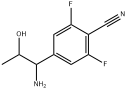 4-(1-AMINO-2-HYDROXYPROPYL)-2,6-DIFLUOROBENZENECARBONITRILE 结构式