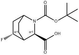 Racemic-(1S,3S,4S,5R)-2-(Tert-Butoxycarbonyl)-5-Fluoro-2-Azabicyclo[2.2.2]Octane-3-Carboxylic Acid 结构式