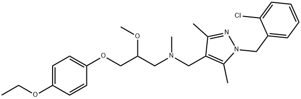 ({1-[(2-chlorophenyl)methyl]-3,5-dimethyl-1H-pyrazol-4-yl}methyl)[3-(4-ethoxyphenoxy)-2-methoxypropyl]methylamine 结构式