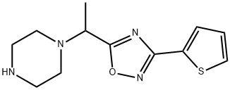 1-{1-[3-(thiophen-2-yl)-1,2,4-oxadiazol-5-yl]ethyl}piperazine 结构式