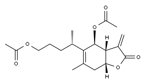 1,6-O,O-二乙酰基旋覆花内酯 结构式