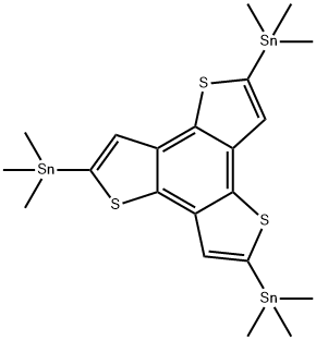 2,5,8-三(三甲基锡)苯并[1,2-B:3,4-B':5,6-B'']三噻吩 结构式