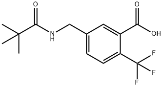 Benzoic acid, 5-[[(2,2-dimethyl-1-oxopropyl)amino]methyl]-2-(trifluoromethyl)- 结构式