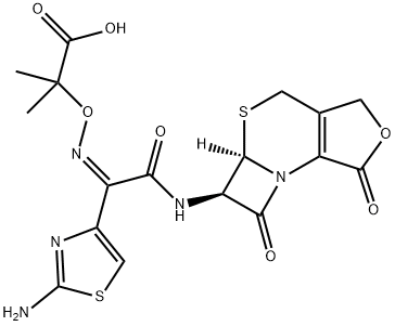 Propanoic acid, 2-[[(Z)-[1-(2-amino-4-thiazolyl)-2-oxo-2-[[(5aR,6R)-1,4,5a,6-tetrahydro-1,7-dioxo-3H,7H-azeto[2,1-b]furo[3,4-d][1,3]thiazin-6-yl]amino]ethylidene]amino]oxy]-2-methyl-