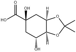 1,3-Benzodioxole-5-carboxylic acid, hexahydro-5,7-dihydroxy-2,2-dimethyl-, (3aR,5R,7R,7aS)- 结构式