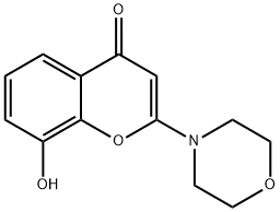 4H-1-Benzopyran-4-one, 8-hydroxy-2-(4-morpholinyl)- 结构式