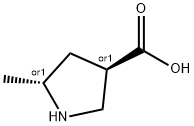 3-Pyrrolidinecarboxylic acid, 5-methyl-, (3R,5R)-rel- 结构式