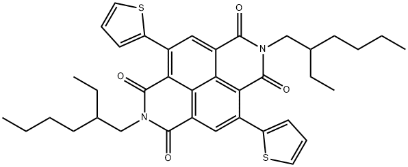 2,7-bis(2-ethylhexyl)-4,9-di(thiophen-2-yl)benzo[lmn][3,8]phenanthroline-1,3,6,8(2H,7H)-tetraone 结构式