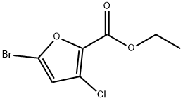 2-Furancarboxylic acid, 5-bromo-3-chloro-, ethyl ester 结构式