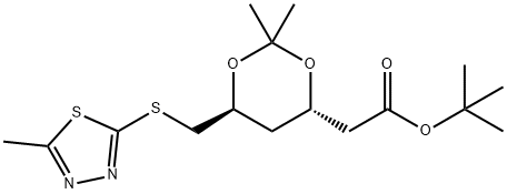 D-erythro-Hexonic acid, 2,4-dideoxy-3,5-O-(1-methylethylidene)-6-S-(5-methyl-1,3,4-thiadiazol-2-yl)-6-thio-, 1,1-dimethylethyl ester 结构式