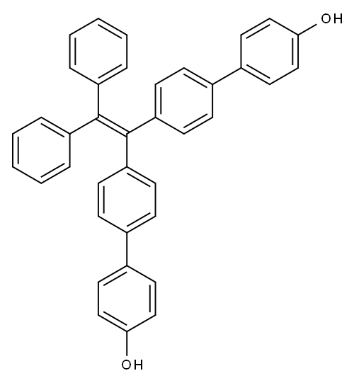 [1,1-二(4-羟基联苯基)-2,2-二苯基]乙烯 结构式