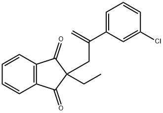 2-[2-(3-氯苯基)丙-2-烯-1-基]-2-乙基茚满-1,3-二酮 结构式