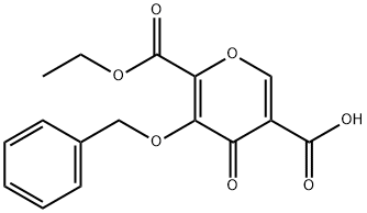 4H-Pyran-2,5-dicarboxylic acid, 4-oxo-3-(phenylmethoxy)-, 2-ethyl ester 结构式