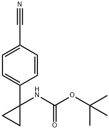 tert-butyl (1-(4-cyanophenyl)cyclopropyl)carbamate 结构式