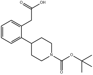 2-(2-(1-(TERT-BUTOXYCARBONYL)PIPERIDIN-4-YL)PHENYL)ACETIC ACID 结构式