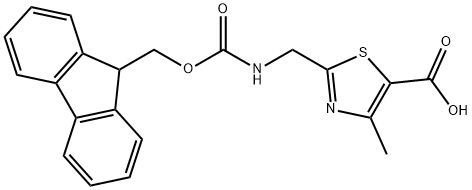 2-(((((9H-芴-9-基)甲氧基)羰基)氨基)甲基)-4-甲基噻唑-5-羧酸 结构式