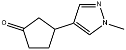 3-(1-甲基-1H-吡唑-4-基)环戊烷-1-酮 结构式