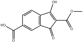 3-hydroxy-2-(methoxycarbonyl)-1-oxo-1H-indene-6-carboxylic acid 结构式