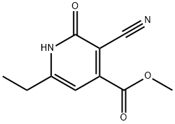 3-氰基-6-乙基-2-羟基吡啶-4-羧酸甲酯 结构式