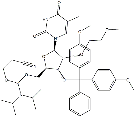 Rev 2'-O-MOE-5MeU-5'-amidite 结构式