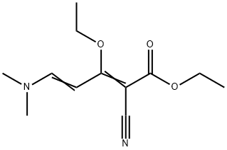 2-氰基-5-(二甲氨基)-3-乙氧基五-2,4-二烯酸乙酯 结构式