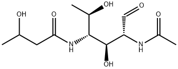 2-N-acetyl-4-N-(3-hydroxybutanoyl)-2,4,6-trideoxyglucose 结构式