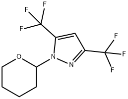 1H-Pyrazole, 1-(tetrahydro-2H-pyran-2-yl)-3,5-bis(trifluoromethyl)- 结构式