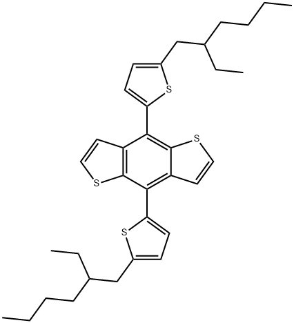 4,8-双(5-(2-乙基己基)噻吩-2-基)苯并[1,2-B:4,5-B']二噻吩 结构式