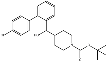 1-PIPERIDINECARBOXYLIC ACID, 4-[(4'-CHLORO[1,1'-BIPHENYL]-2-YL)HYDROXYMETHYL]-, 1,1-DIMETHYLETHYL ES 结构式