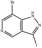 7-BROMO-3-IODO-1H-PYRAZOLO[4,3-C]PYRIDINE 结构式