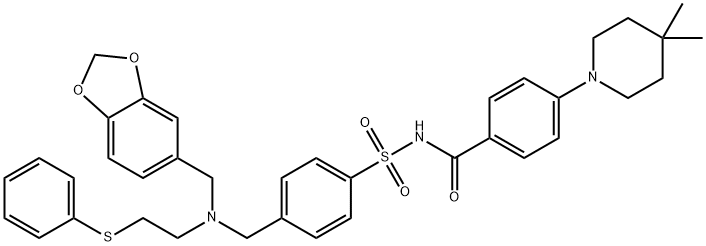 Benzamide, N-[[4-[[(1,3-benzodioxol-5-ylmethyl)[2-(phenylthio)ethyl]amino]methyl]phenyl]sulfonyl]-4-(4,4-dimethyl-1-piperidinyl)- 结构式