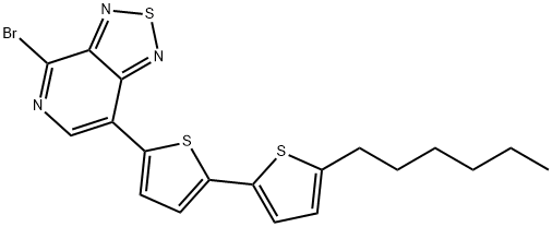 4-溴-7-(5'-己基-[2,2'-联噻吩]-5-基)噻二唑并[C][1,2,5]吡啶 结构式