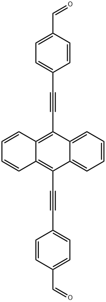 4,4'-(anthracene-9,10-diylbis(ethyne-2,1-diyl))dibenzaldehyde 结构式