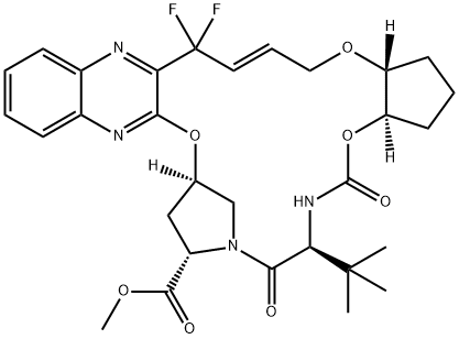 methyl (33R,35S,91R,92R,5S,E)-5-(tert-butyl)-14,14-difluoro-4,7-dioxo-2,8,10-trioxa-6-aza-1(2,3)-quinoxalina-3(3,1)-pyrrolidina-9(1,2)-cyclopentanacyclotetradecaphan-12-ene-35-carboxylate