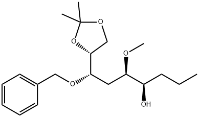 D-altro-Nonitol, 1,2,3,6-tetradeoxy-5-O-methyl-8,9-O-(1-methylethylidene)-7-O-(phenylmethyl)- 结构式