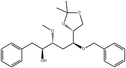 D-allo-Heptitol, 1,4-dideoxy-3-O-methyl-6,7-O-(1-methylethylidene)-1-phenyl-5-O-(phenylmethyl)- 结构式