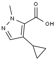 4-环丙基-1-甲基-1H-吡唑-5-羧酸 结构式